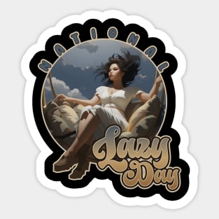 Happy National Lazy Day Swing Girl Sticker